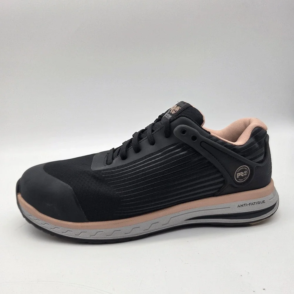 Timberland PRO Composite Safety Shoe Women's Size 9.5 Drivetrain Black/Pink EUC